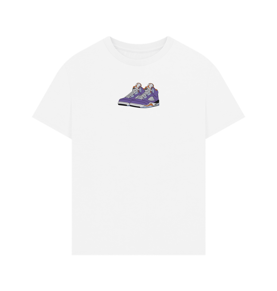White Jordan 5s Purple Tee