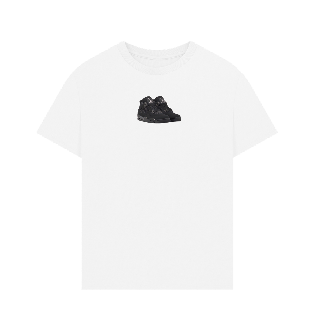 White Jordan 4 Black Cats Tee